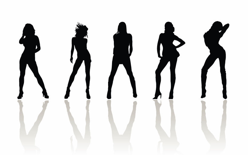 free vector Vector Beauty Woman Silhouettes